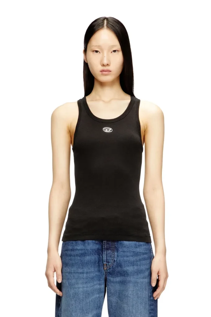 t-anki-od Slim ribbed tank top with metallic Oval D t-anki-od Slim ribbed tank top with metallic Oval D