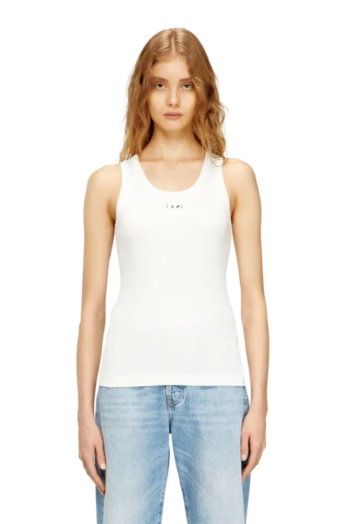 t-anki-od Slim ribbed tank top with metallic Oval D t-anki-od Slim ribbed tank top with metallic Oval D