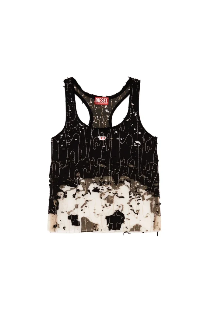 t-bils-dev Tulle tank top with destroyed jersey t-bils-dev Tulle tank top with destroyed jersey