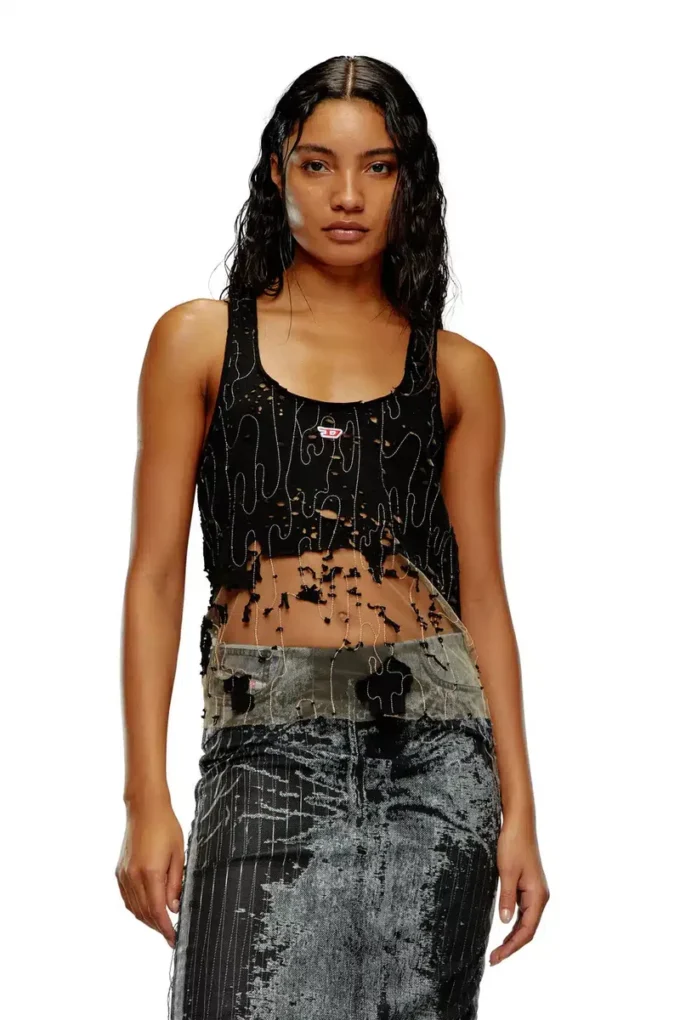 t-bils-dev Tulle tank top with destroyed jersey t-bils-dev Tulle tank top with destroyed jersey