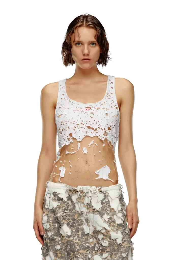 t-bils-dev Tulle tank top with destroyed jersey t-bils-dev Tulle tank top with destroyed jersey