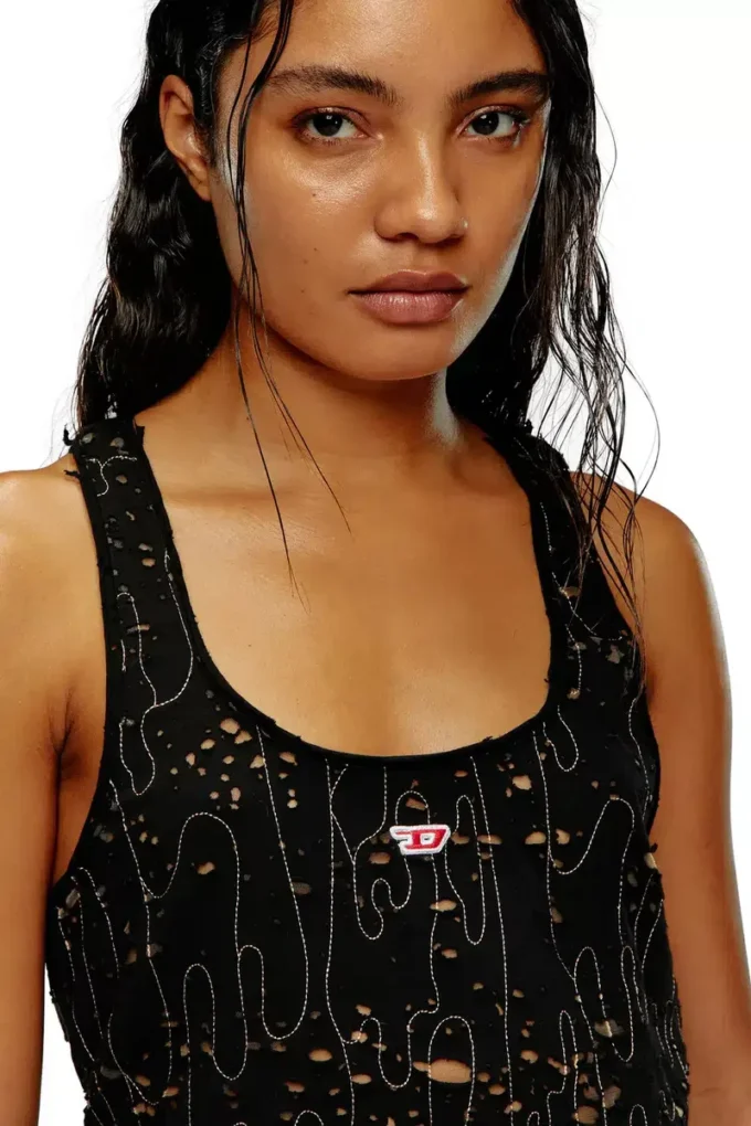 t-bils-dev Tulle tank top with destroyed jersey t-bils-dev Tulle tank top with destroyed jersey