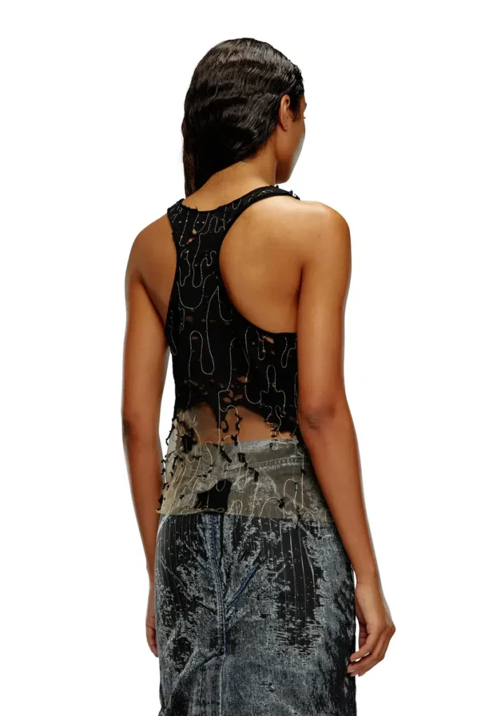 t-bils-dev Tulle tank top with destroyed jersey t-bils-dev Tulle tank top with destroyed jersey