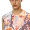 t-birco-p6 Shiny tank top with Diesel film print
