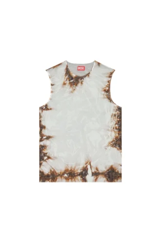 t-bisco-burn-art Tulle top with burning plastic print