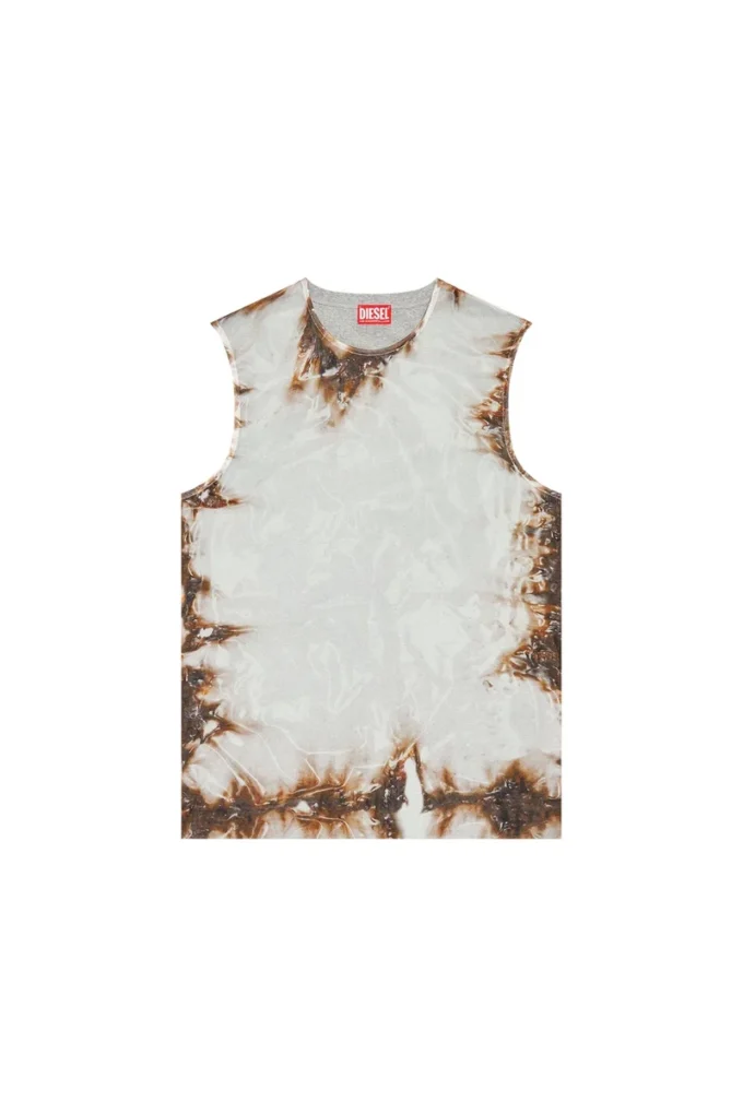 t-bisco-burn-art Tulle top with burning plastic print t-bisco-burn-art Tulle top with burning plastic print