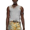 t-bisco-burn-art Tulle top with burning plastic print t-bisco-burn-art Tulle top with burning plastic print