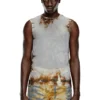 t-bisco-burn-art Tulle top with burning plastic print t-bisco-burn-art Tulle top with burning plastic print
