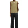 t-bisco-iod Sleeveless cotton top with metallic Oval D t-bisco-iod Sleeveless cotton top with metallic Oval D