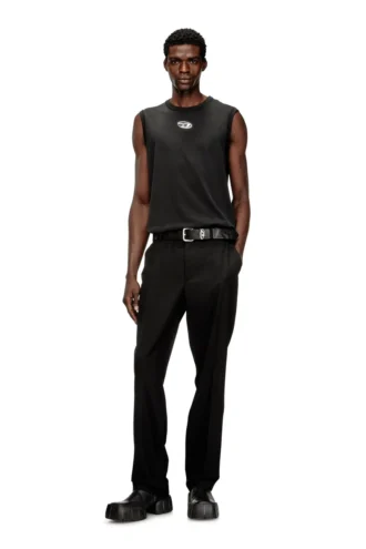 t-bisco-iod Sleeveless cotton top with metallic Oval D