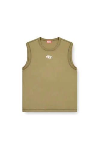 t-bisco-iod Sleeveless cotton top with metallic Oval D