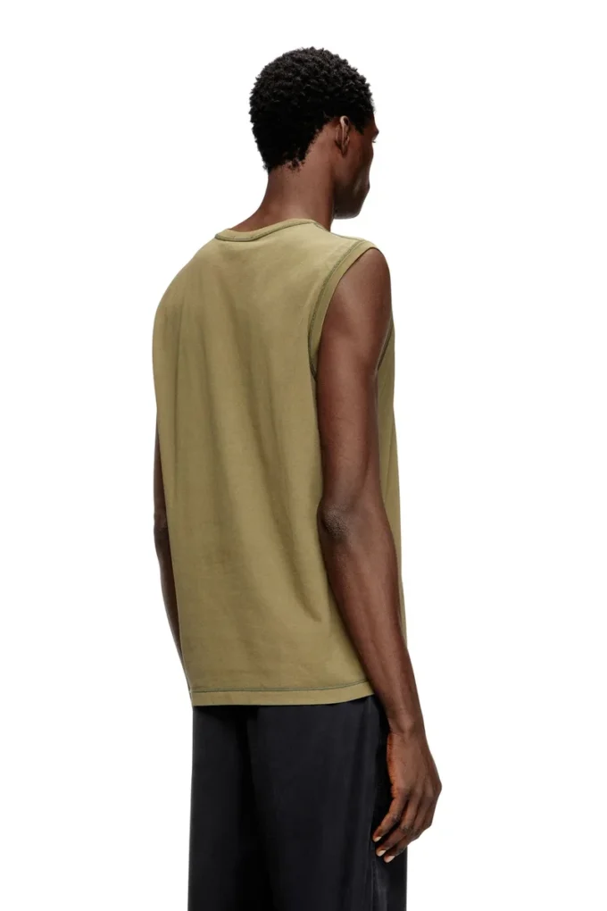 t-bisco-iod Sleeveless cotton top with metallic Oval D t-bisco-iod Sleeveless cotton top with metallic Oval D