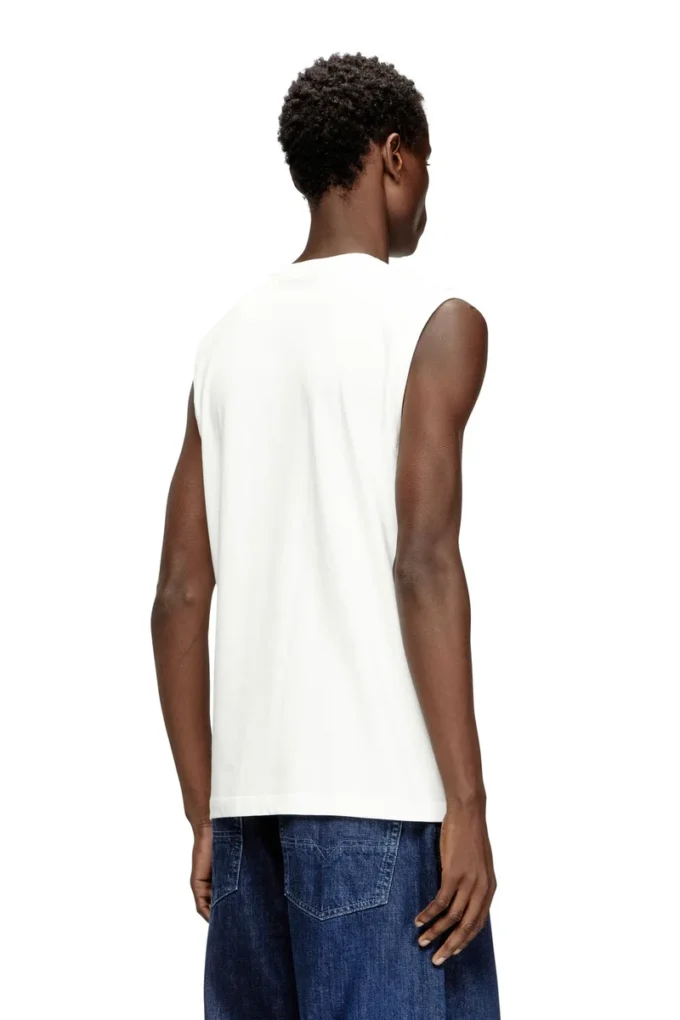 t-bisco-iod Sleeveless cotton top with metallic Oval D t-bisco-iod Sleeveless cotton top with metallic Oval D