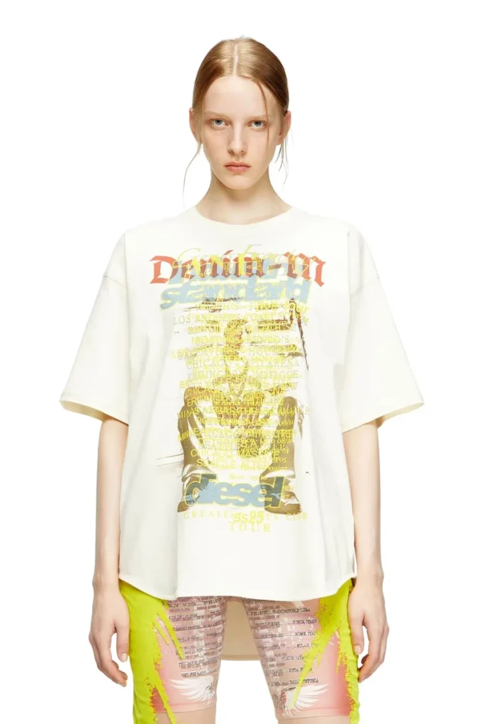 t-bix-aa T-shirt with lyrics print t-bix-aa T-shirt with lyrics print