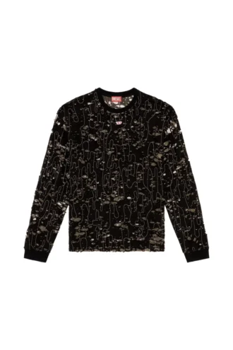 t-boxt-ls-devor Tulle T-shirt with destroyed jersey
