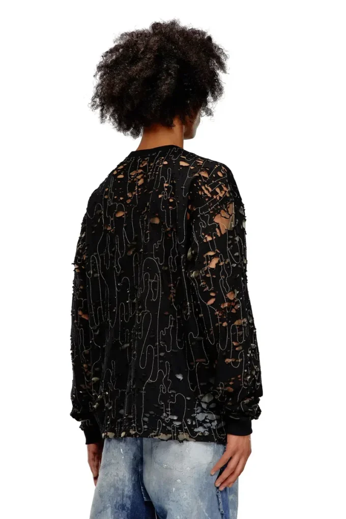 t-boxt-ls-devor Tulle T-shirt with destroyed jersey t-boxt-ls-devor Tulle T-shirt with destroyed jersey
