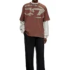 t-boxt-n14 T-shirt with distressed flocked logo t-boxt-n14 T-shirt with distressed flocked logo