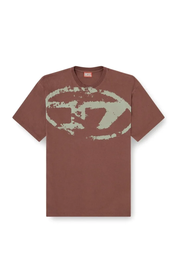 t-boxt-n14 T-shirt with distressed flocked logo t-boxt-n14 T-shirt with distressed flocked logo