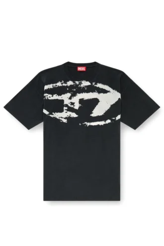 t-boxt-n14 T-shirt with distressed flocked logo t-boxt-n14 T-shirt with distressed flocked logo