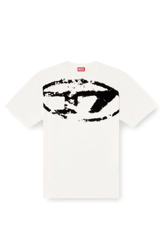 t-boxt-n14 T-shirt with distressed flocked logo t-boxt-n14 T-shirt with distressed flocked logo