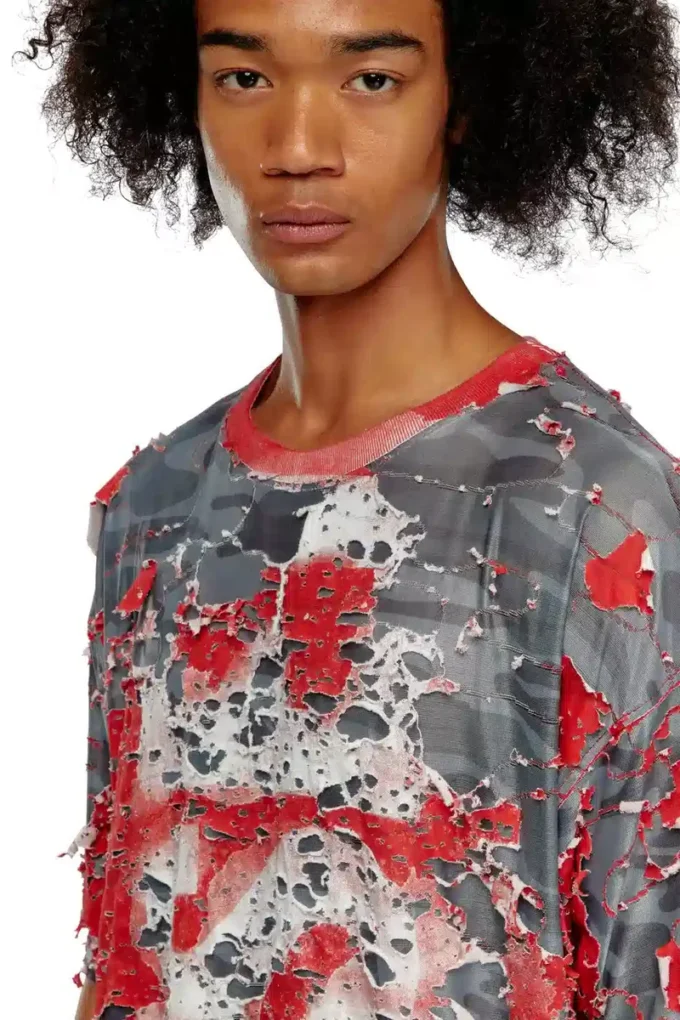 t-boxt-peel Logo T-shirt in destroyed jersey t-boxt-peel Logo T-shirt in destroyed jersey