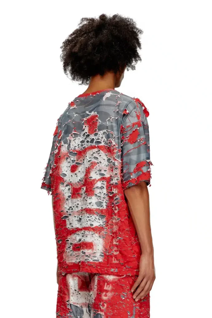 t-boxt-peel Logo T-shirt in destroyed jersey t-boxt-peel Logo T-shirt in destroyed jersey