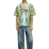 t-boxt-r13 T-shirt with trompe l’oeil cracked print t-boxt-r13 T-shirt with trompe l’oeil cracked print