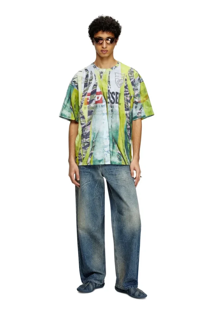 t-boxt-r13 T-shirt with trompe l’oeil cracked print t-boxt-r13 T-shirt with trompe l’oeil cracked print