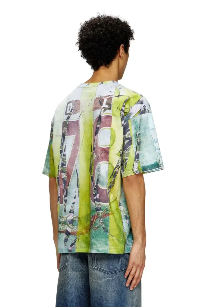 t-boxt-r13 T-shirt with trompe l’oeil cracked print t-boxt-r13 T-shirt with trompe l’oeil cracked print