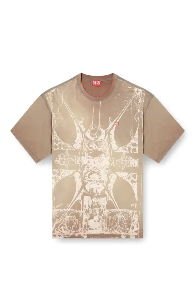 t-boxt-t13 T-shirt with tonal medieval print t-boxt-t13 T-shirt with tonal medieval print