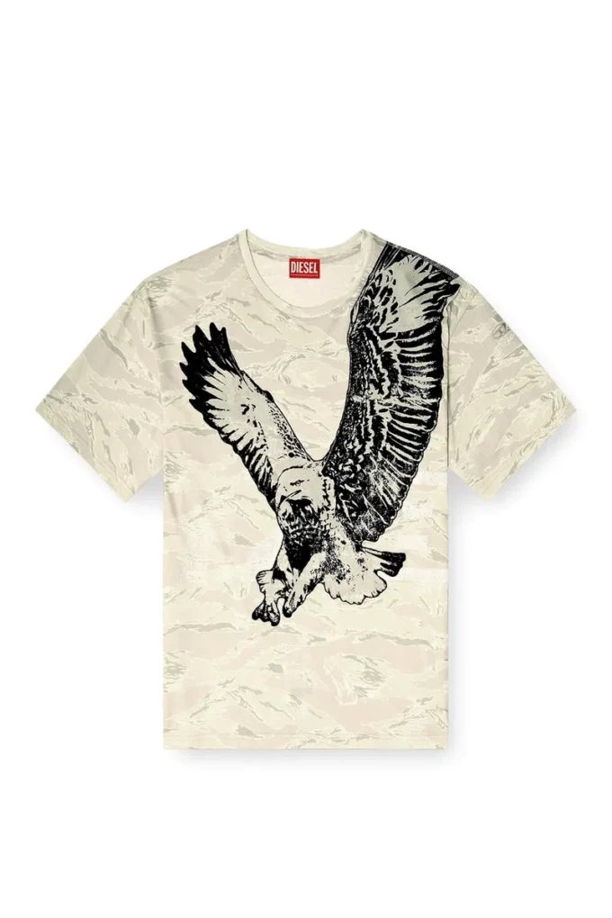 t-boxt-t14 Camo T-shirt with eagle print t-boxt-t14 Camo T-shirt with eagle print