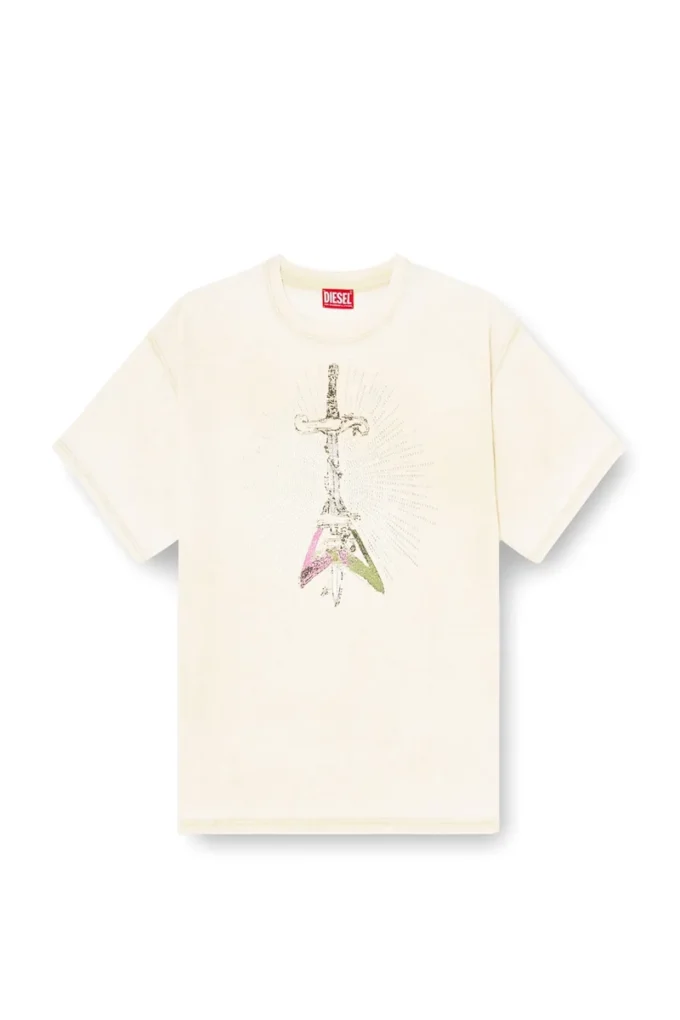 t-boxt-t18 T-shirt with sword print t-boxt-t18 T-shirt with sword print