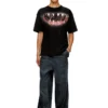t-boxt-t21 Cotton t-shirt with Shark mouth print t-boxt-t21 Cotton t-shirt with Shark mouth print