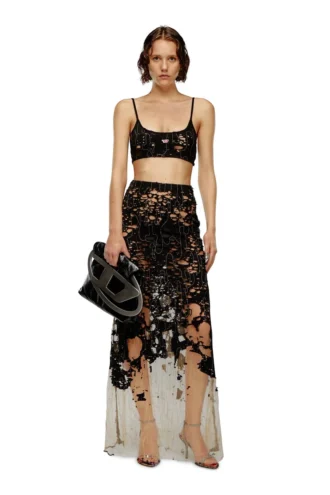t-bra-dev Tulle bra top with destroyed jersey