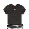 t-bunny-tail-r1 Denim-look T-shirt with wrap ties t-bunny-tail-r1 Denim-look T-shirt with wrap ties