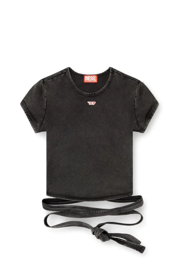 t-bunny-tail-r1 Denim-look T-shirt with wrap ties t-bunny-tail-r1 Denim-look T-shirt with wrap ties