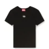 t-ele-long-od Slim ribbed T-shirt with metallic Oval D t-ele-long-od Slim ribbed T-shirt with metallic Oval D