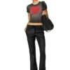 t-ele Ribbed T-shirt with watercolour heart D t-ele Ribbed T-shirt with watercolour heart D