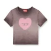 t-ele Ribbed T-shirt with watercolour heart D t-ele Ribbed T-shirt with watercolour heart D