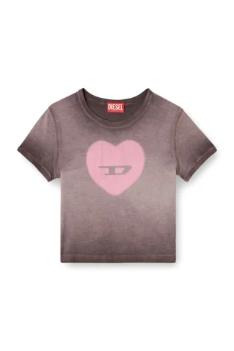 t-ele Ribbed T-shirt with watercolour heart D