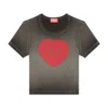 t-ele Ribbed T-shirt with watercolour heart D t-ele Ribbed T-shirt with watercolour heart D