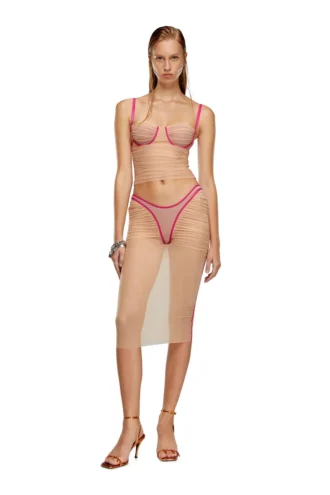t-hailyna Ruched mesh top with binding