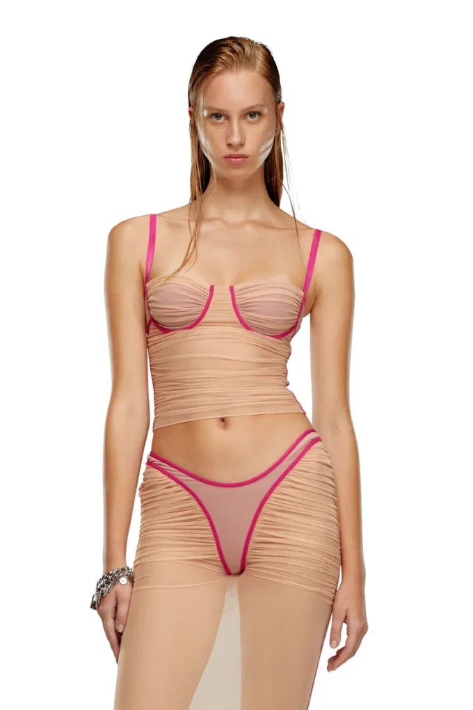 t-hailyna Ruched mesh top with binding t-hailyna Ruched mesh top with binding