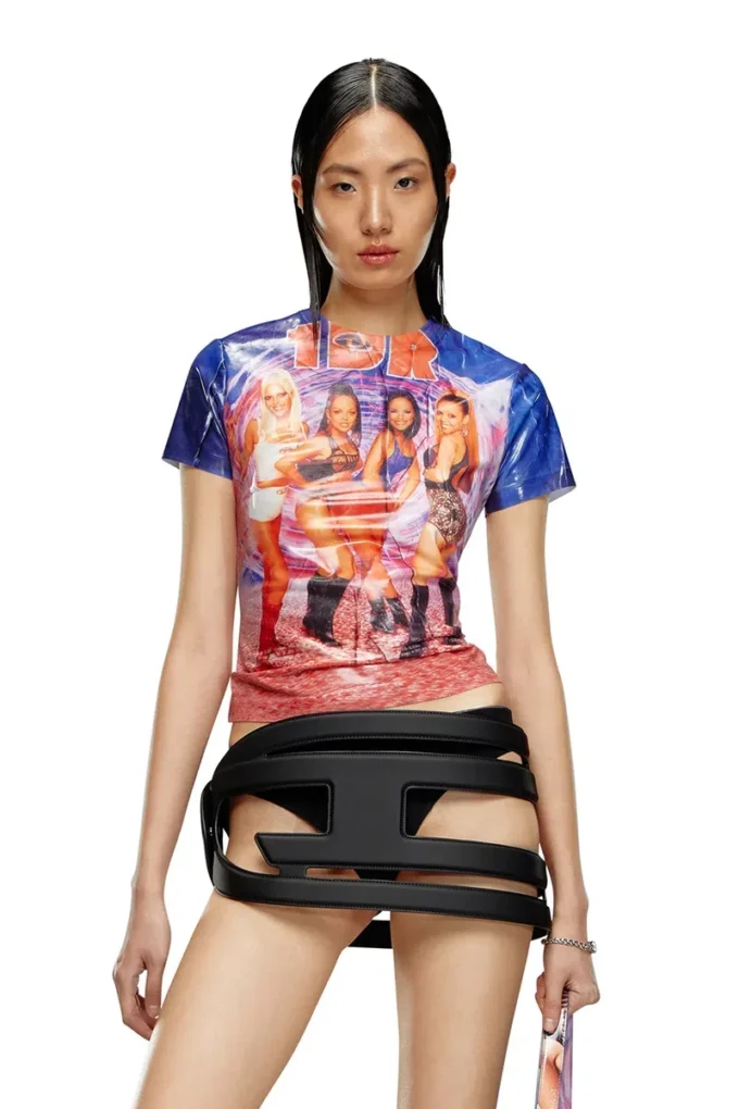 t-jodie T-shirt with creased Diesel film print t-jodie T-shirt with creased Diesel film print