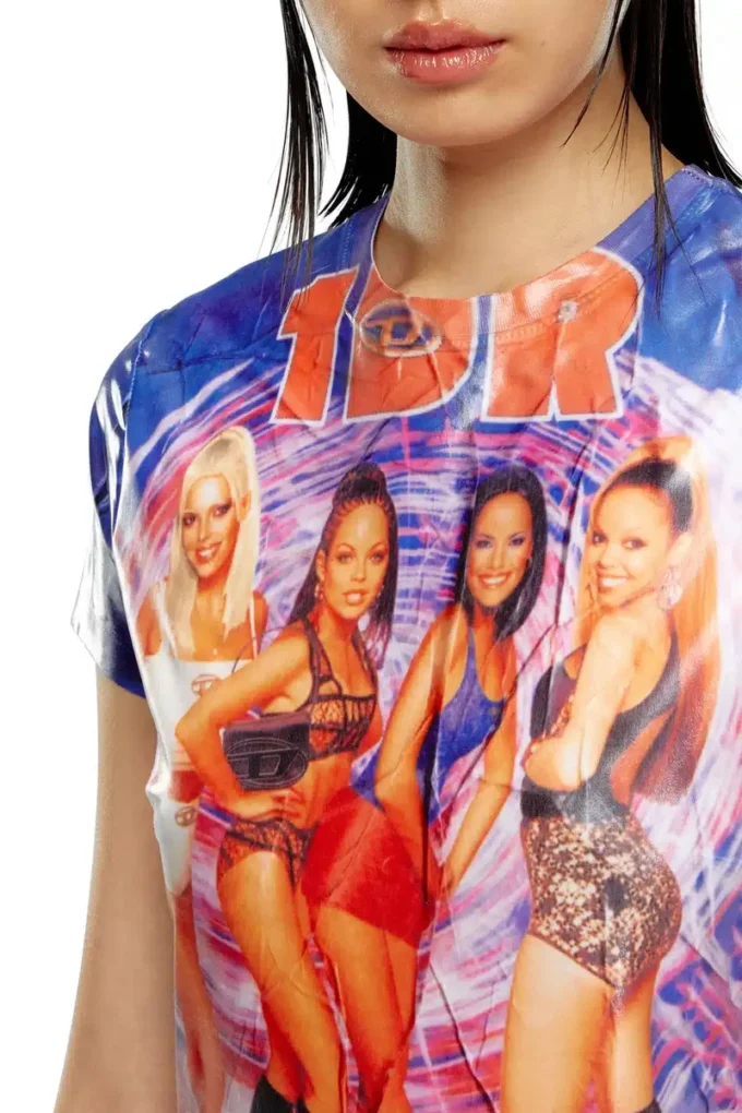 t-jodie T-shirt with creased Diesel film print t-jodie T-shirt with creased Diesel film print