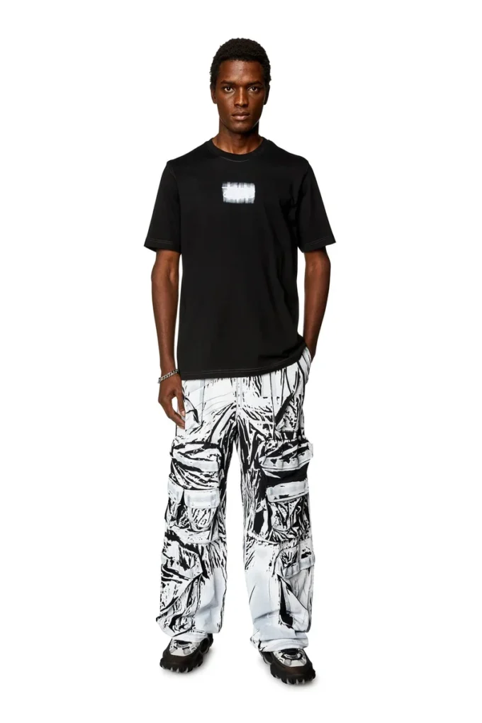 t-just-n4 Logo-flocked T-shirt in organic cotton