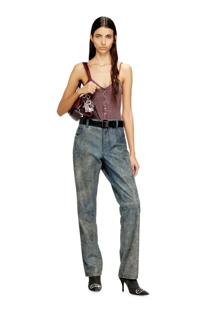 t-ley Thong bodysuit in marbled ribbed jersey t-ley Thong bodysuit in marbled ribbed jersey