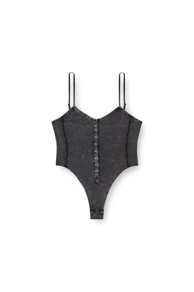 t-ley Thong bodysuit in marbled ribbed jersey t-ley Thong bodysuit in marbled ribbed jersey