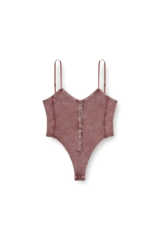 t-ley Thong bodysuit in marbled ribbed jersey t-ley Thong bodysuit in marbled ribbed jersey