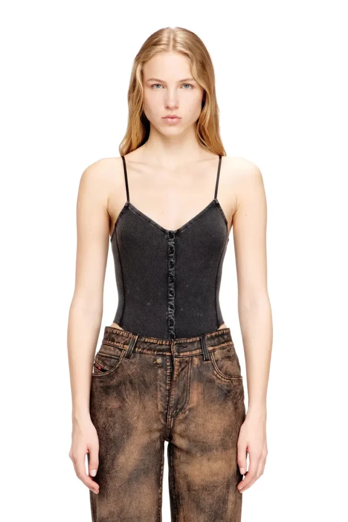 t-ley Thong bodysuit in marbled ribbed jersey t-ley Thong bodysuit in marbled ribbed jersey